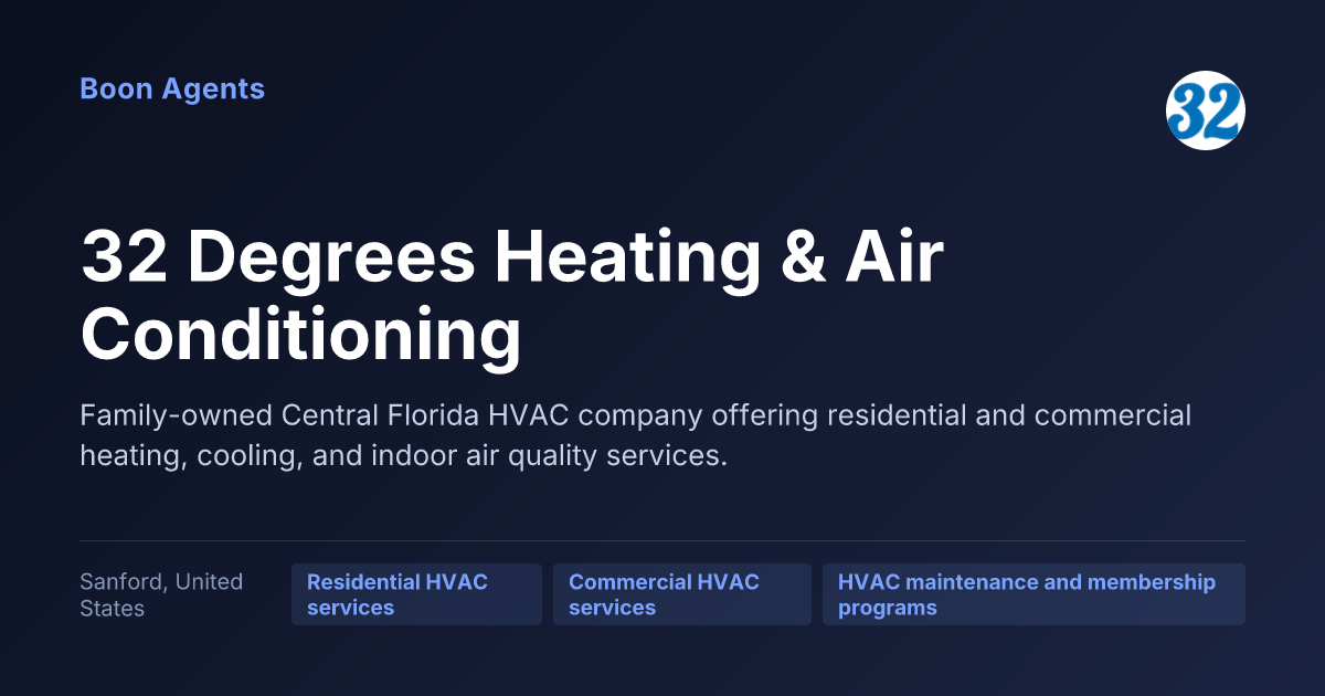 32 Degrees Heating & Air Conditioning — company overview