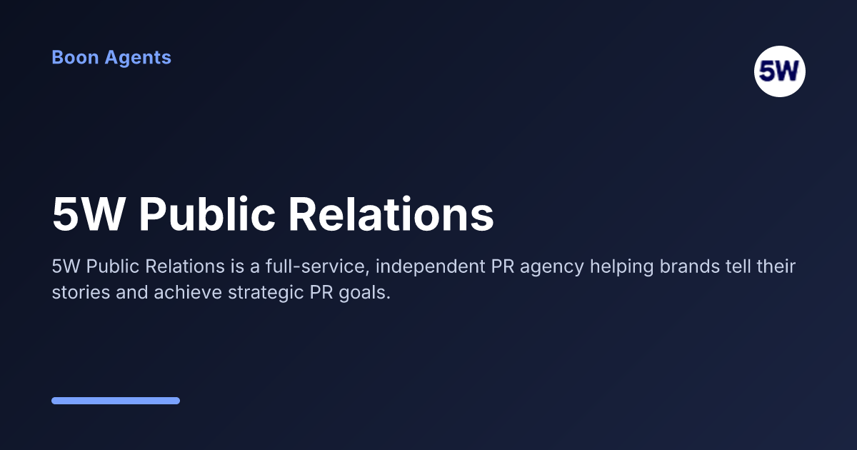 5W Public Relations — company overview