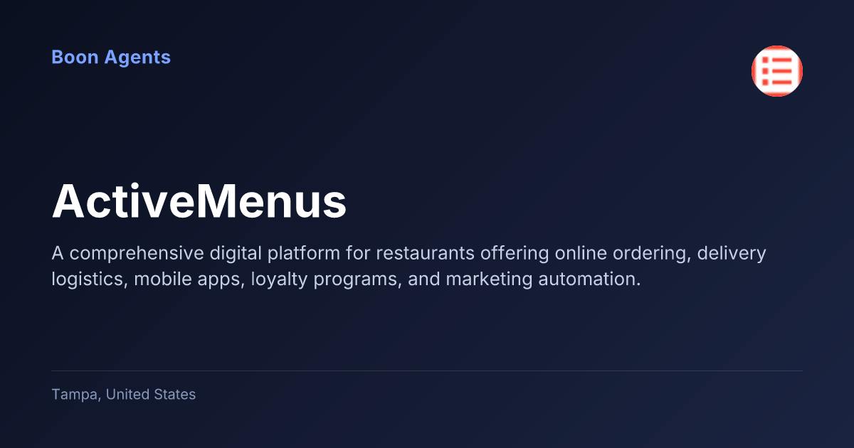 ActiveMenus — company overview