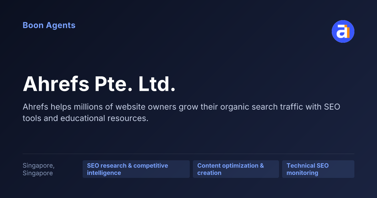 Ahrefs Pte. Ltd. — company overview