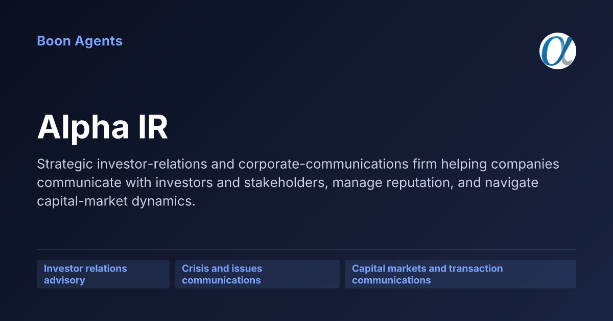 Alpha IR — company overview