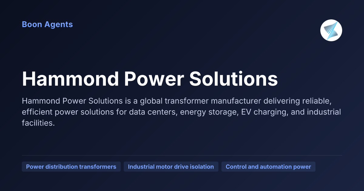 Hammond Power Solutions — company overview