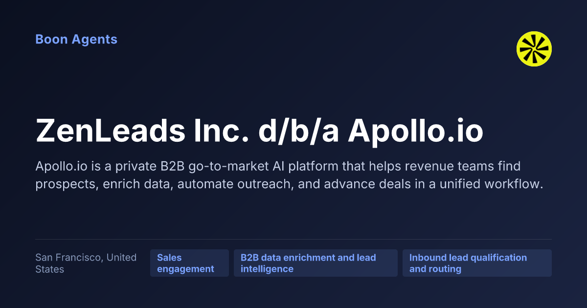 ZenLeads Inc. d/b/a Apollo.io — company overview