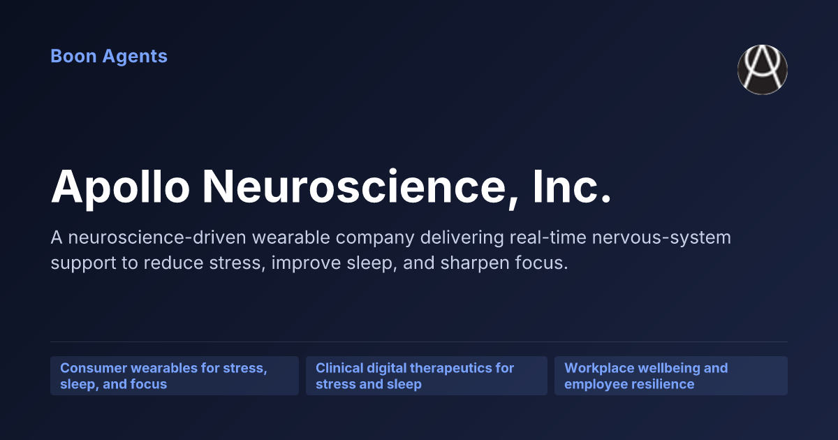 Apollo Neuroscience, Inc. — company overview