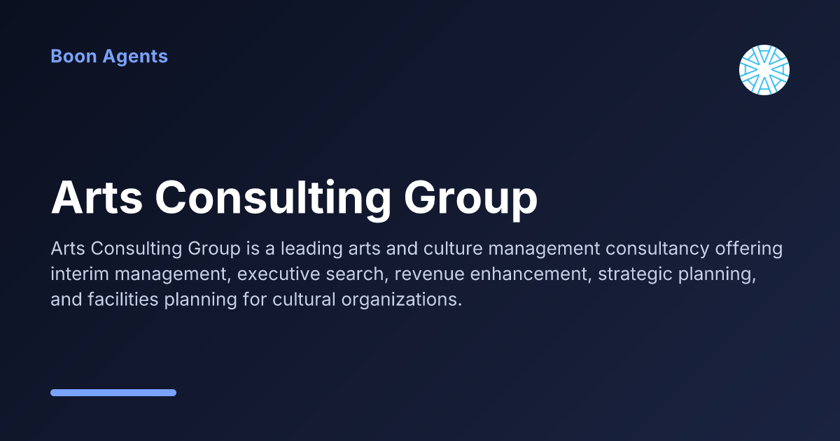 Arts Consulting Group — company overview