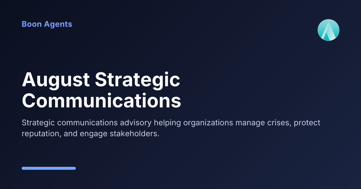 August Strategic Communications — company overview
