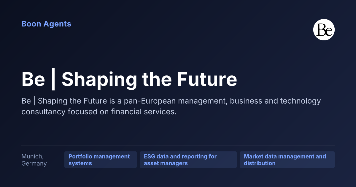 Be | Shaping the Future — company overview