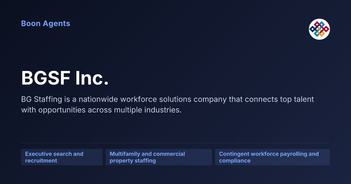 BGSF Inc. — company overview