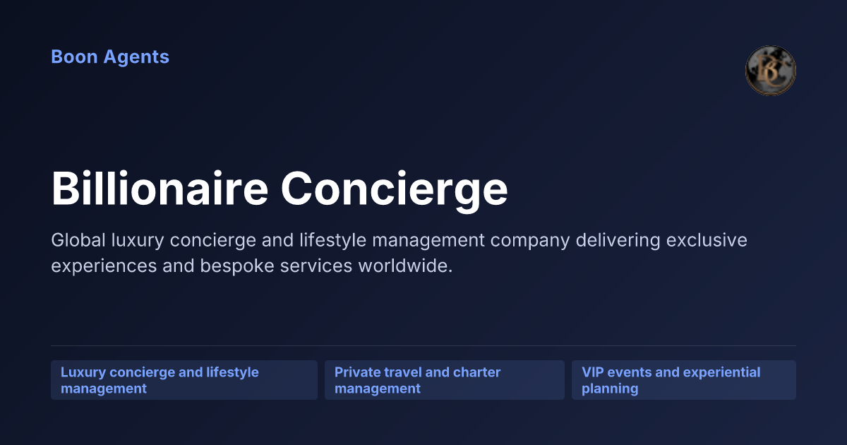 Billionaire Concierge — company overview