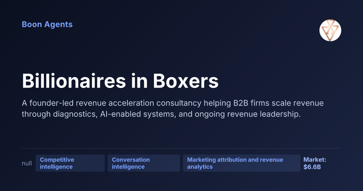 Billionaires in Boxers — company overview