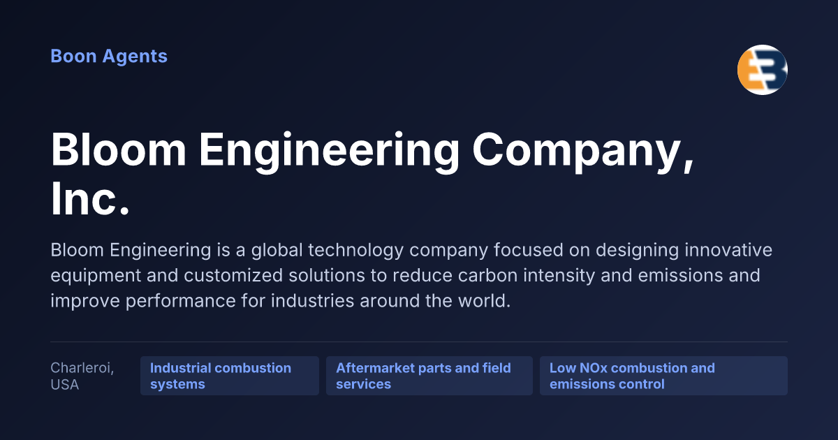 Bloom Engineering Company, Inc. — company overview