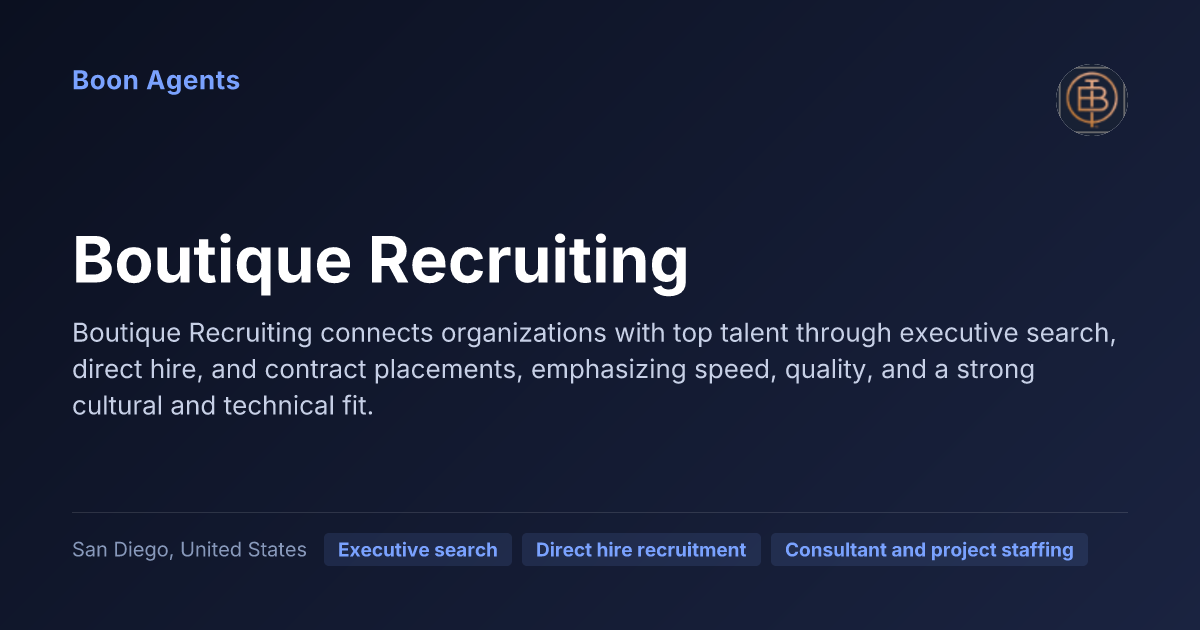 Boutique Recruiting — company overview