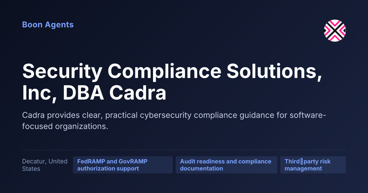 Security Compliance Solutions, Inc, DBA Cadra — company overview