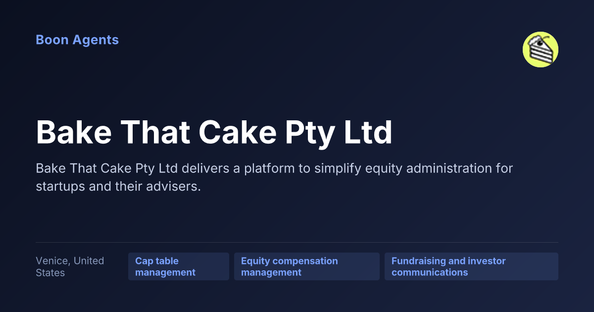 Bake That Cake Pty Ltd — company overview