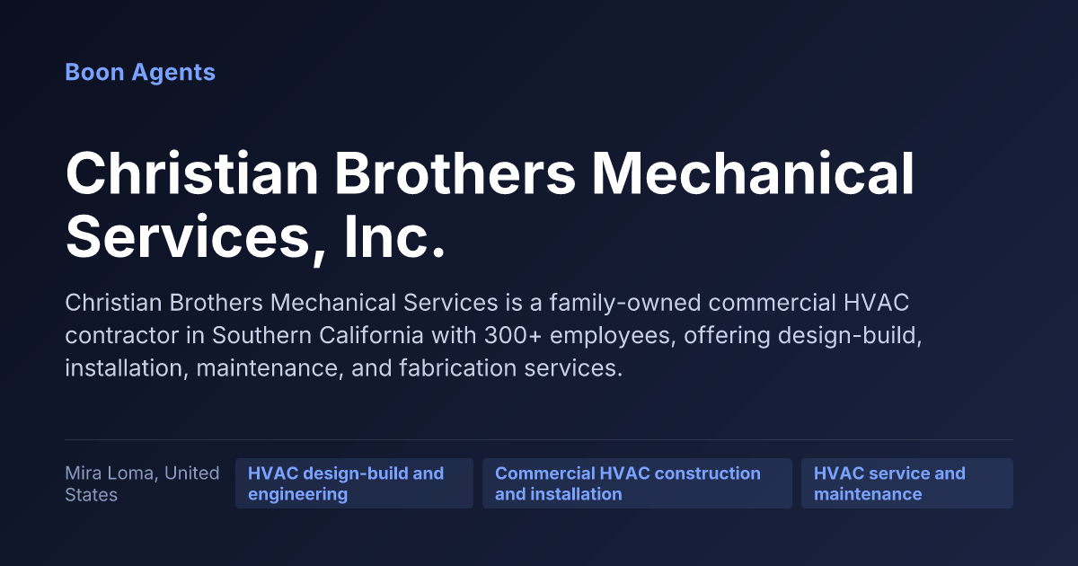 Christian Brothers Mechanical Services, Inc. — company overview