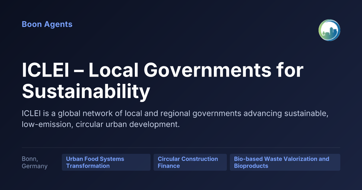 ICLEI – Local Governments for Sustainability — company overview