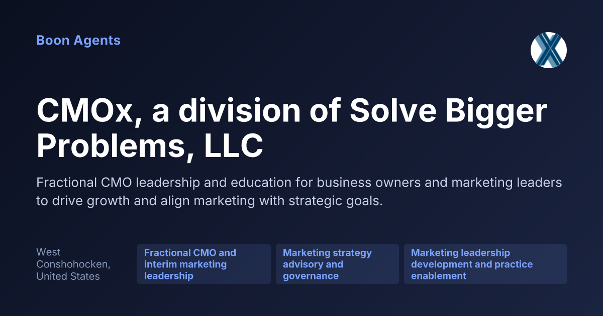 CMOx, a division of Solve Bigger Problems, LLC — company overview