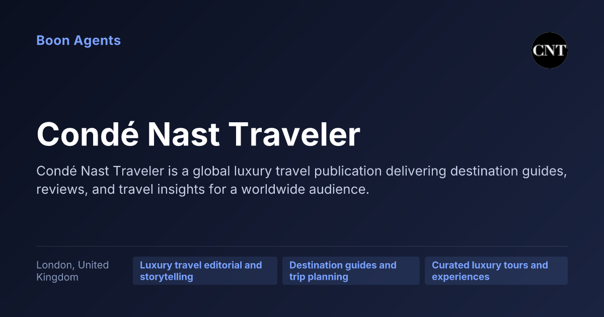 Condé Nast Traveler — company overview