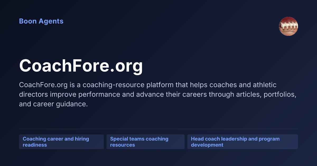 CoachFore.org — company overview
