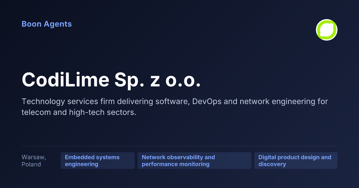 CodiLime Sp. z o.o. — company overview