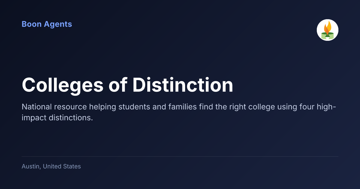 Colleges of Distinction — company overview
