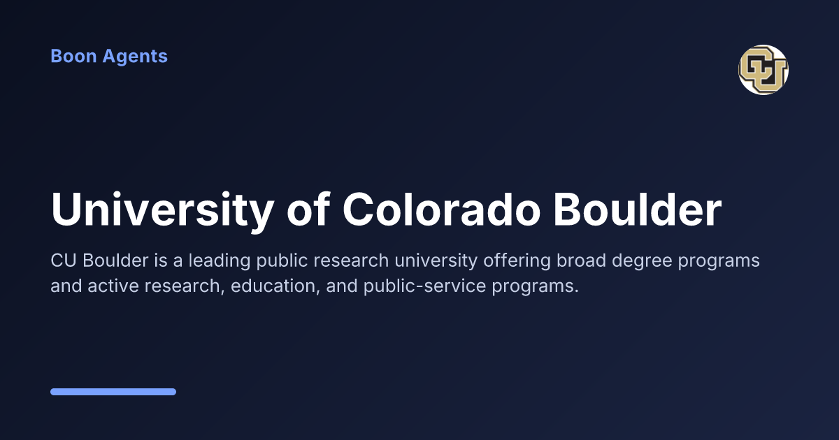 University of Colorado Boulder — company overview