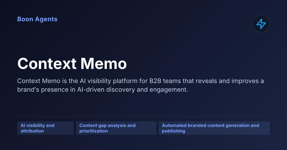 Context Memo — company overview
