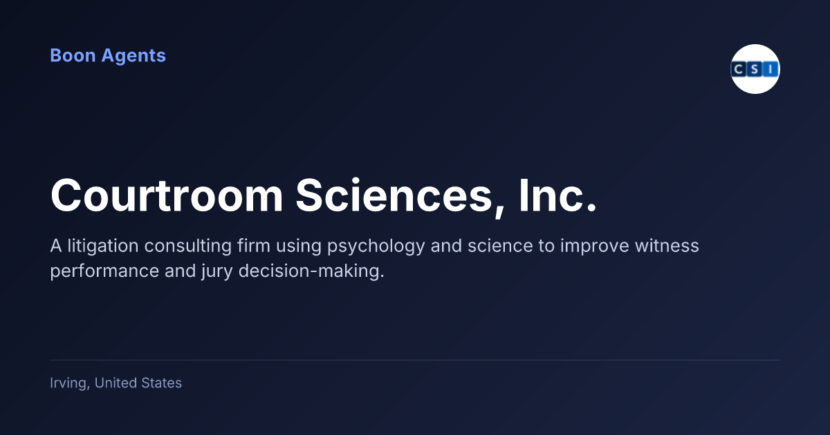 Courtroom Sciences, Inc. — company overview