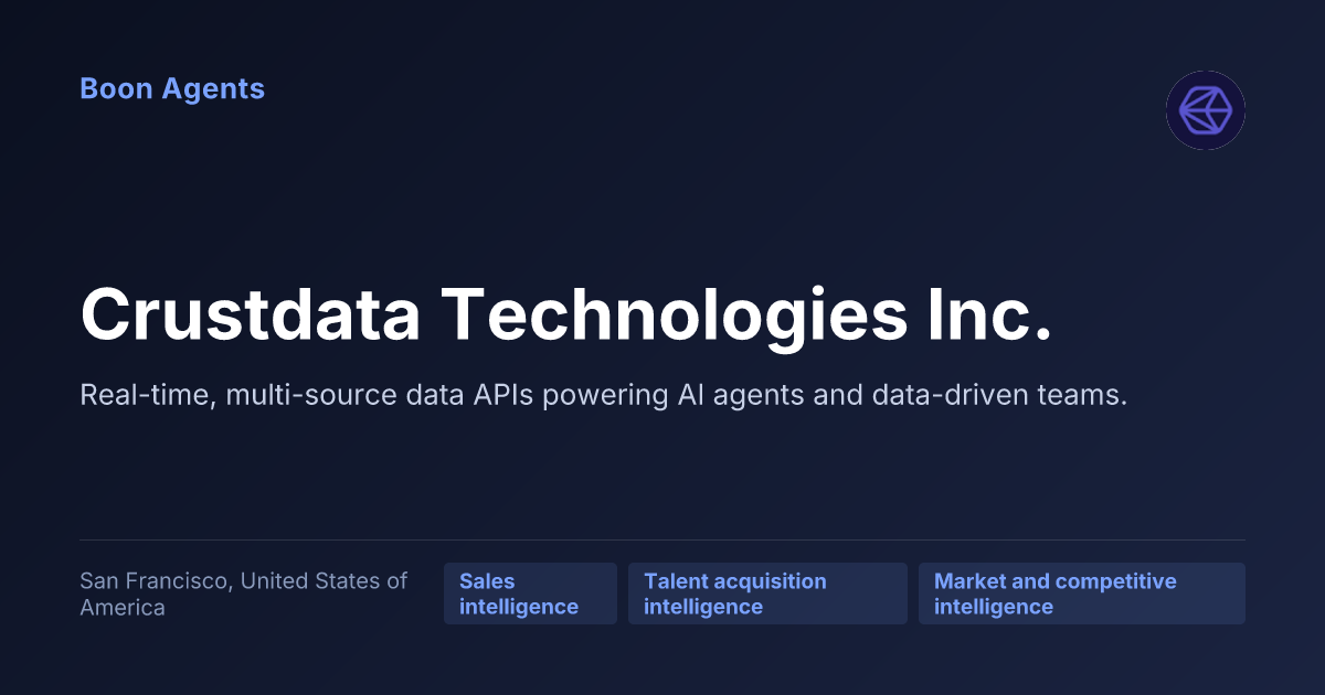 Crustdata Technologies Inc. — company overview