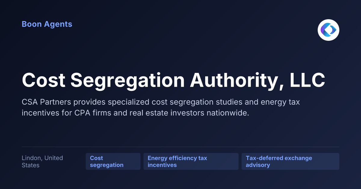 Cost Segregation Authority, LLC — company overview