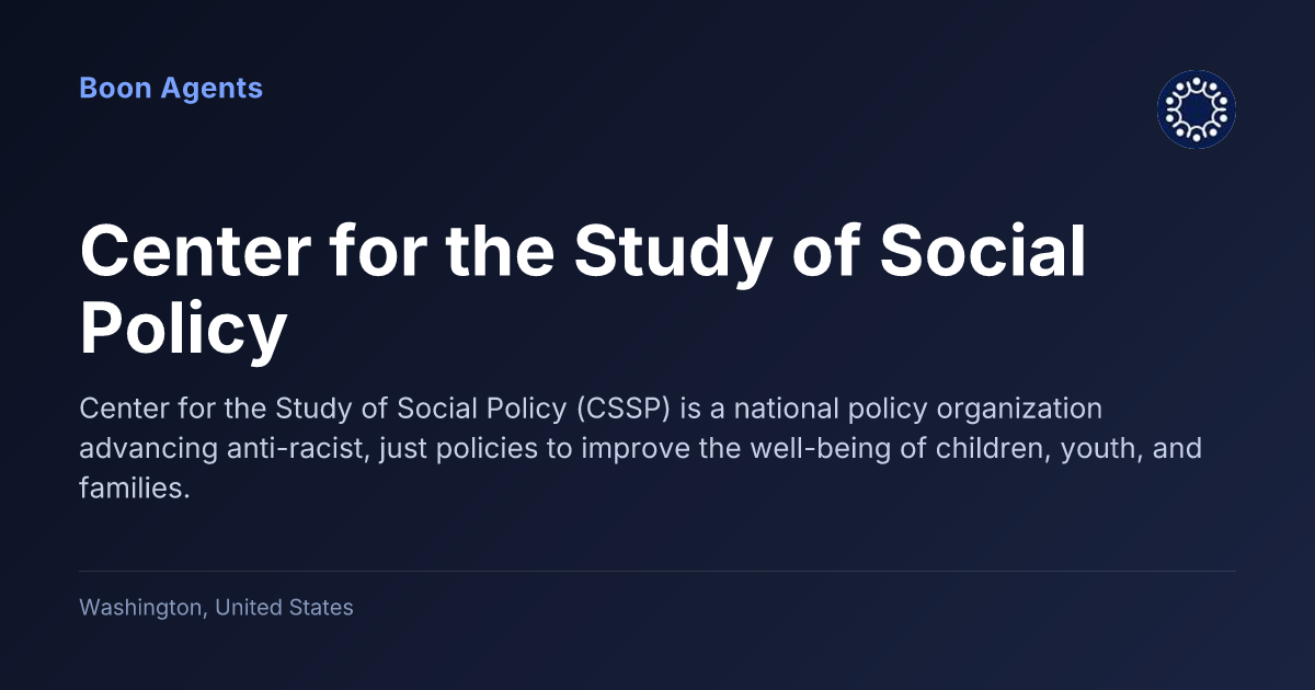 Center for the Study of Social Policy — company overview