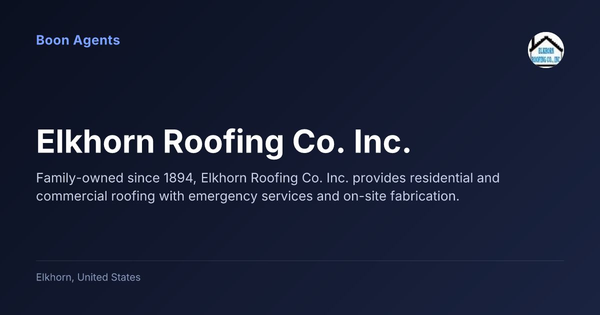 Elkhorn Roofing Co. Inc. — company overview