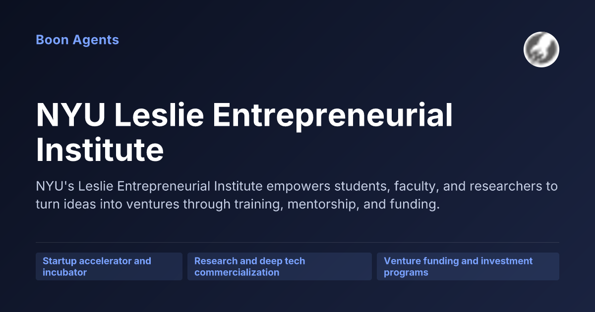 NYU Leslie Entrepreneurial Institute — company overview