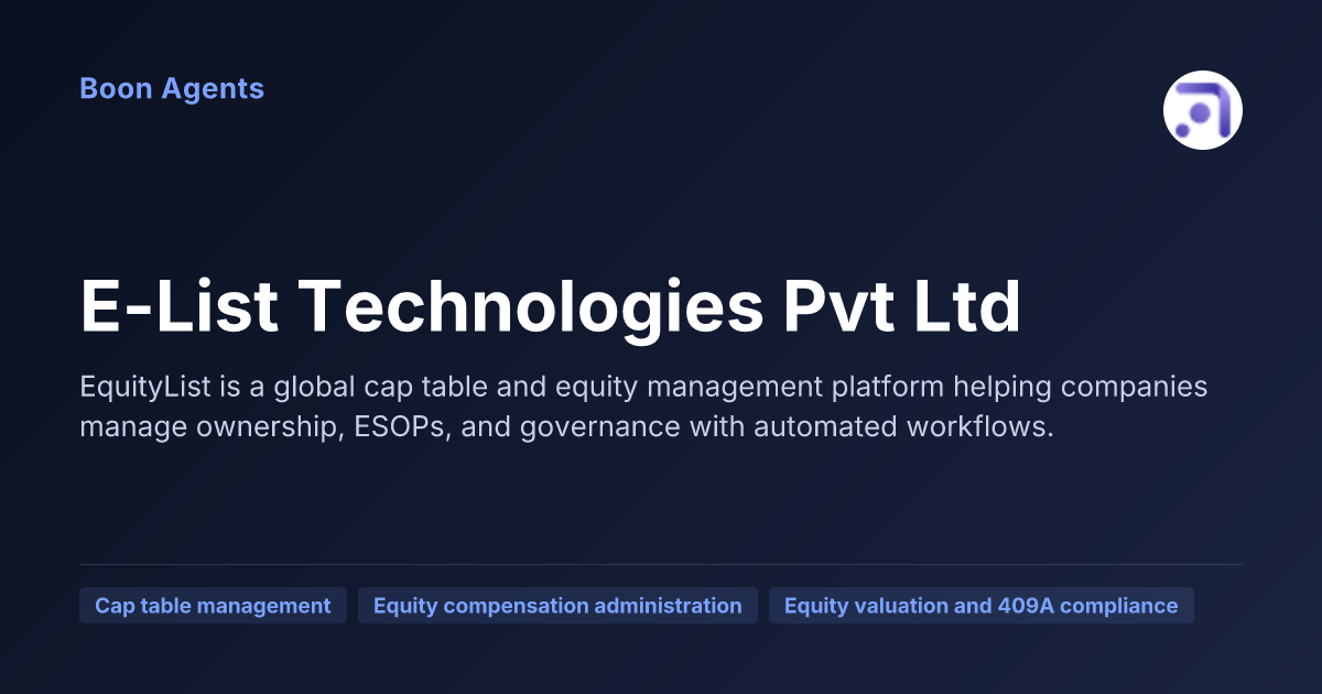 E-List Technologies Pvt Ltd — company overview