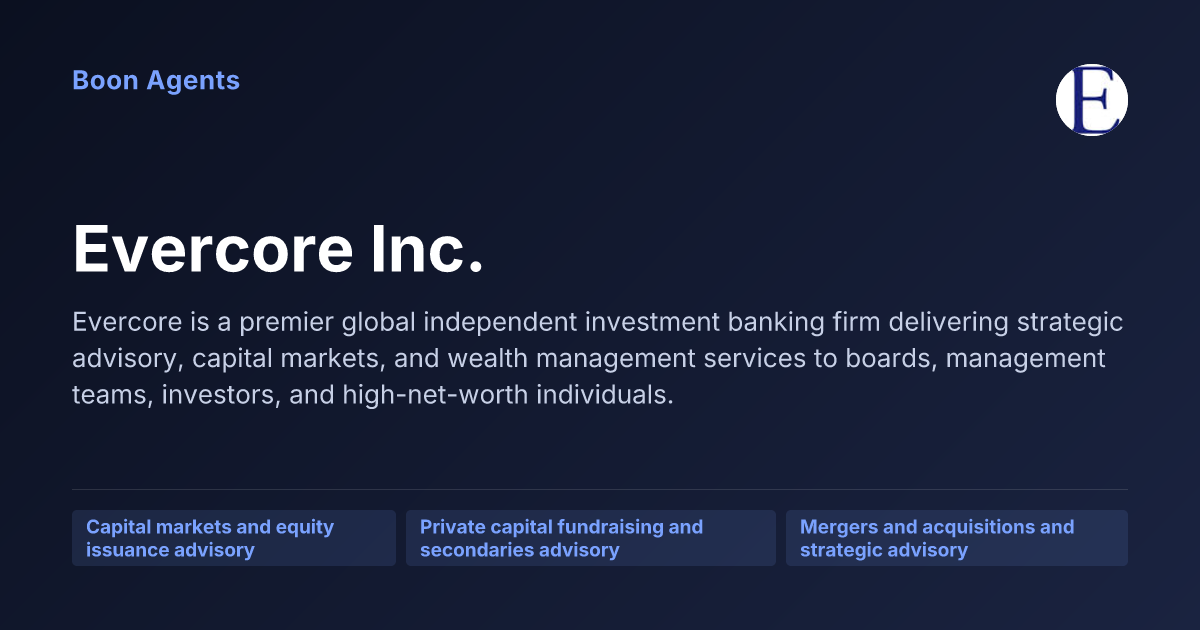 Evercore Inc. — company overview