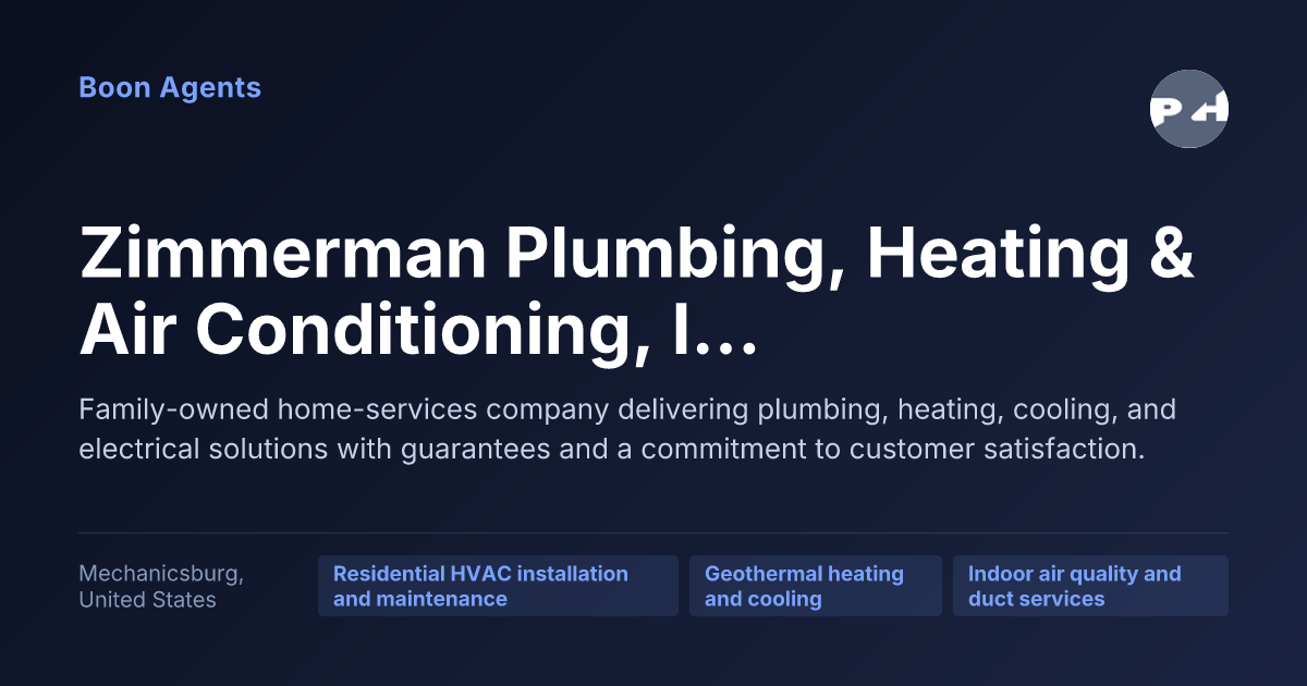 Zimmerman Plumbing, Heating & Air Conditioning, Inc. — company overview