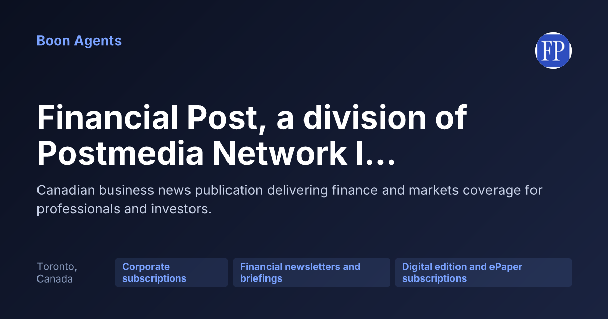 Financial Post, a division of Postmedia Network Inc. — company overview