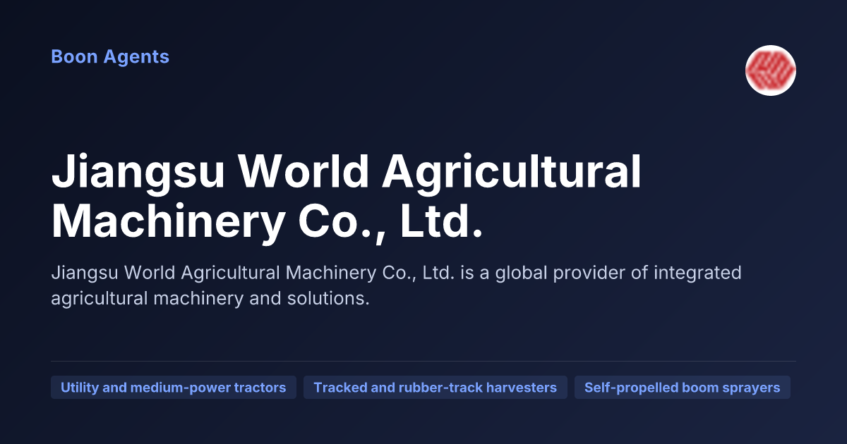 Jiangsu World Agricultural Machinery Co., Ltd. — company overview
