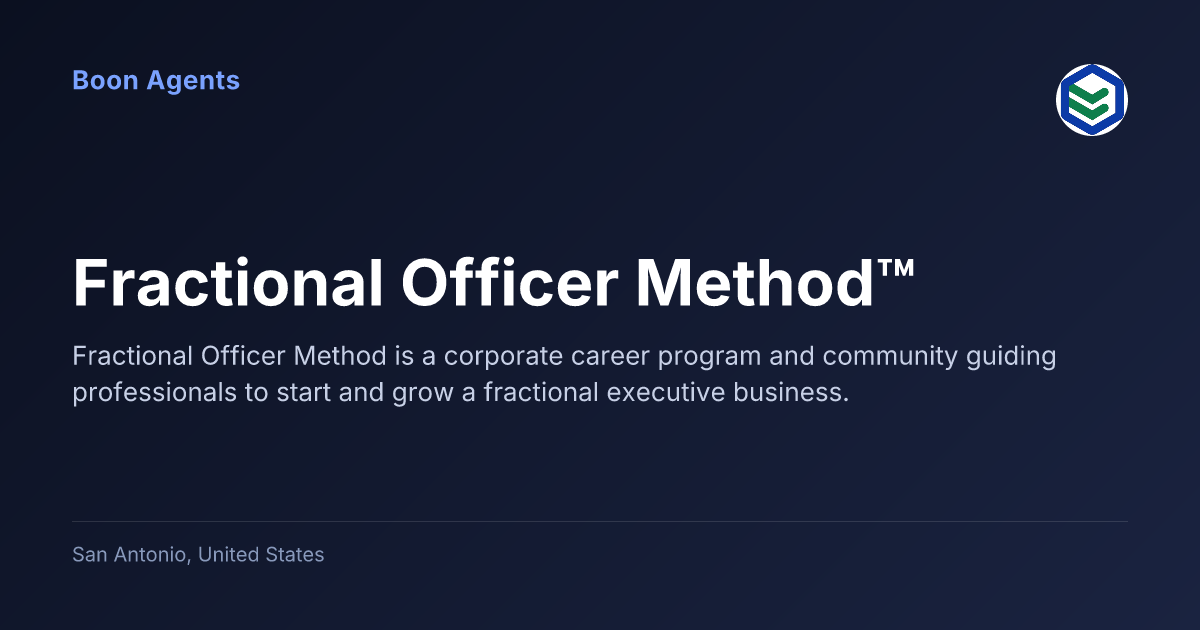 Fractional Officer Method™ — company overview