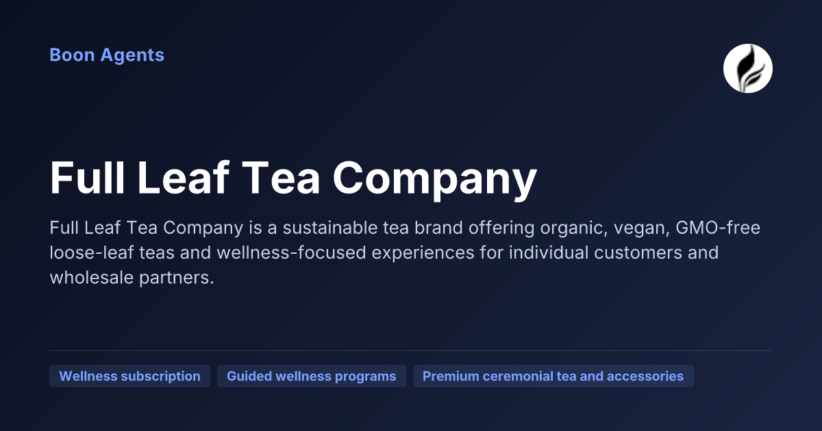 Full Leaf Tea Company — company overview