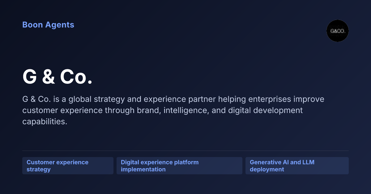 G & Co. — company overview