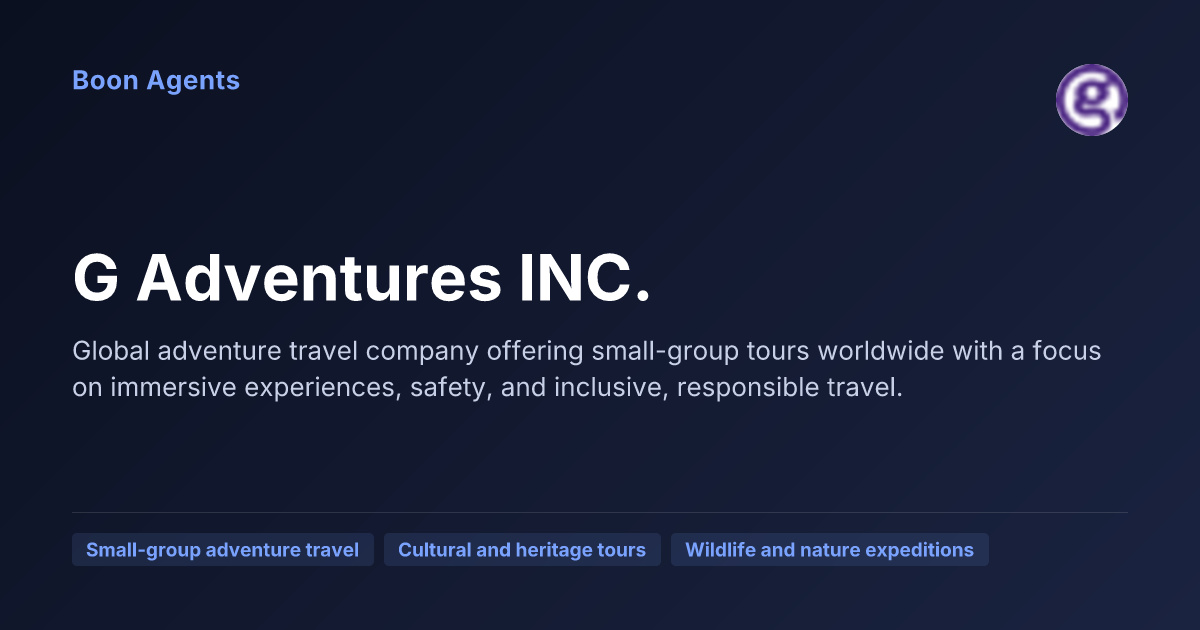 G Adventures INC. — company overview