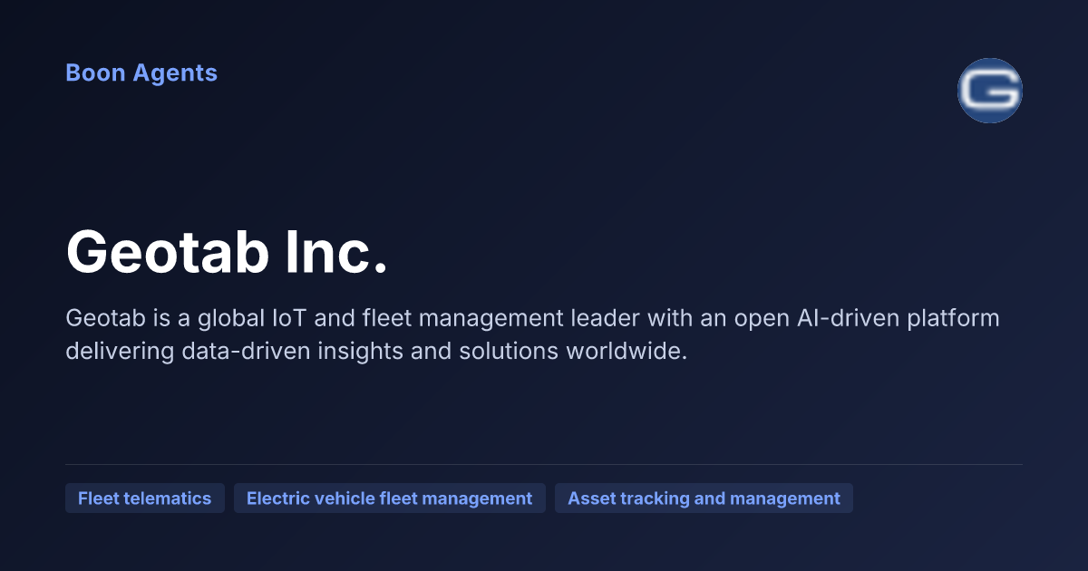 Geotab Inc. — company overview