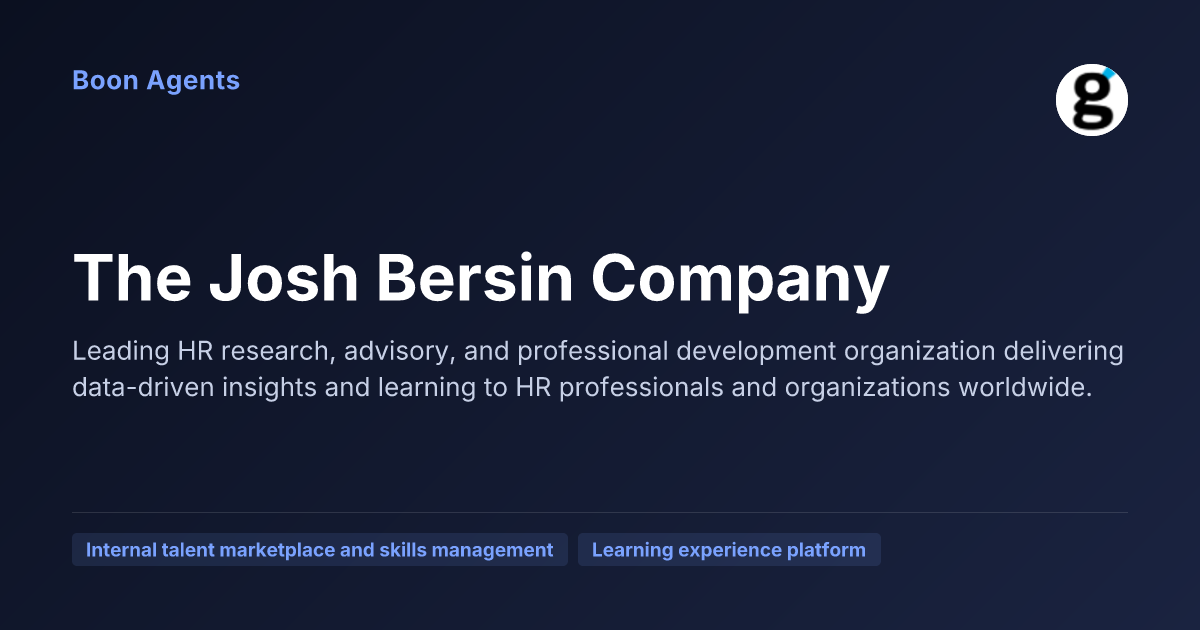 The Josh Bersin Company — company overview