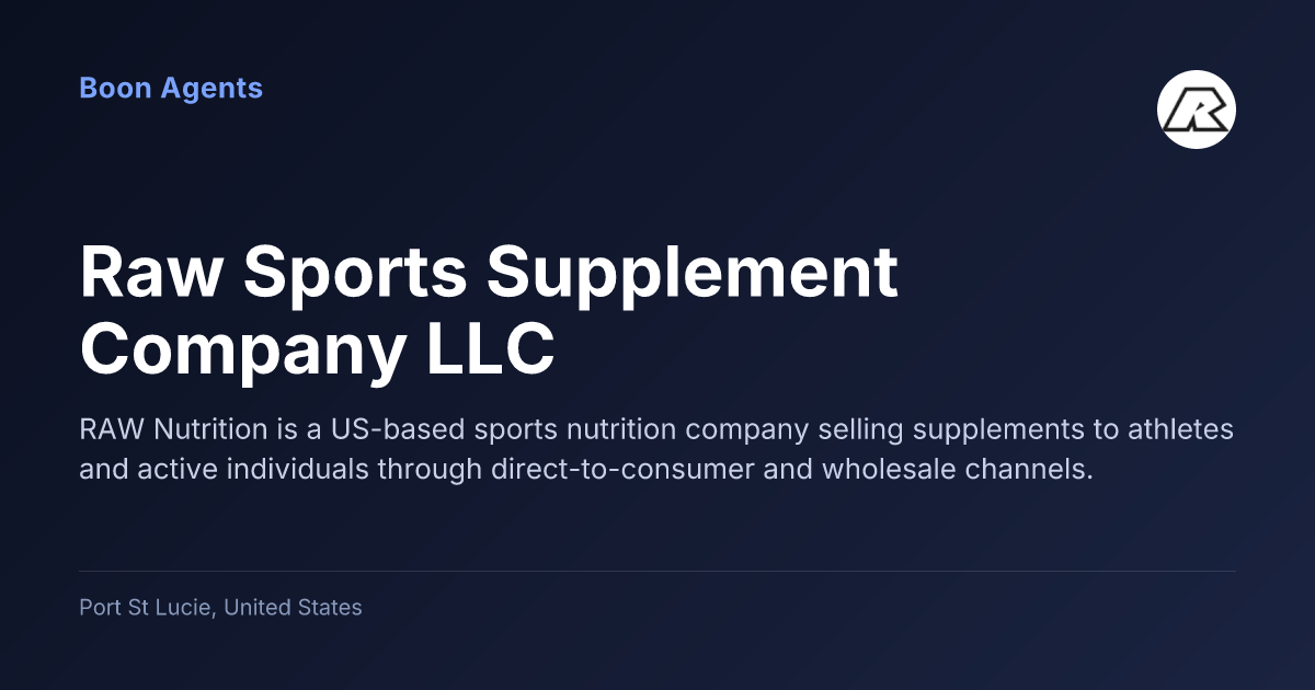 Raw Sports Supplement Company LLC — company overview