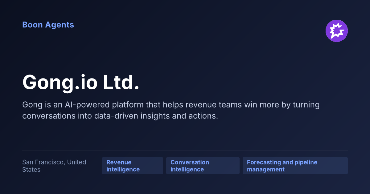 Gong.io Ltd. — company overview