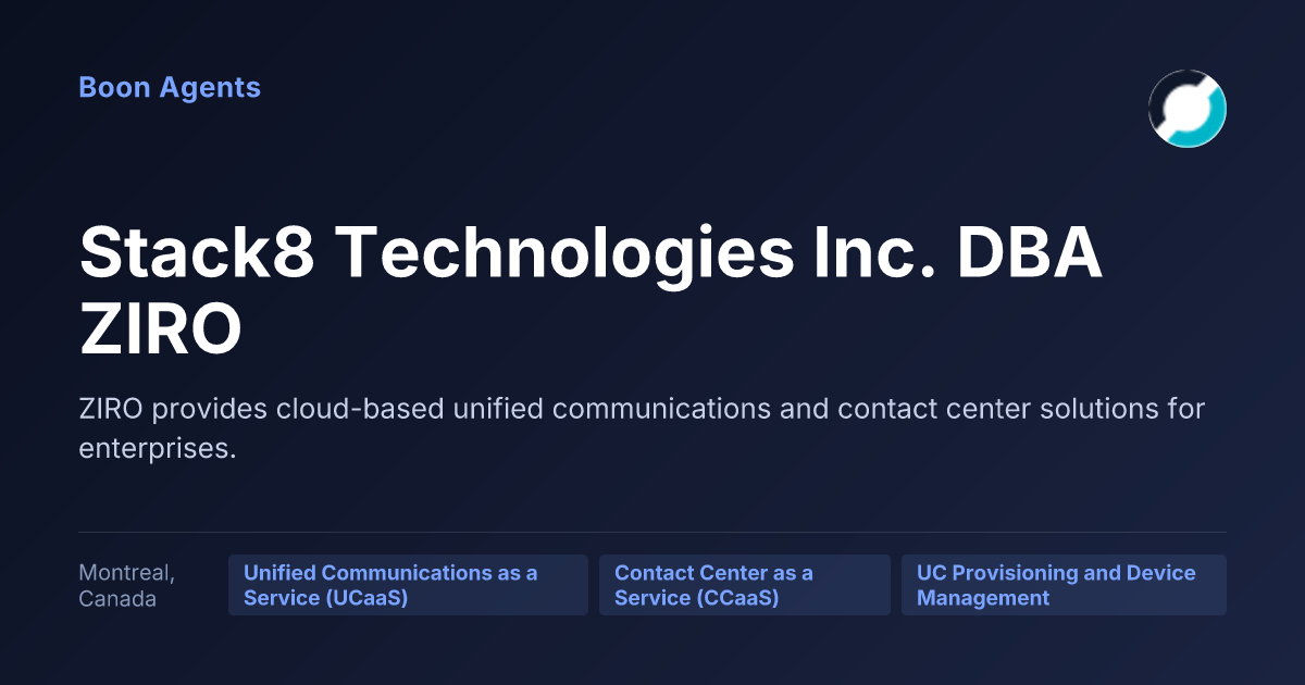 Stack8 Technologies Inc. DBA ZIRO — company overview