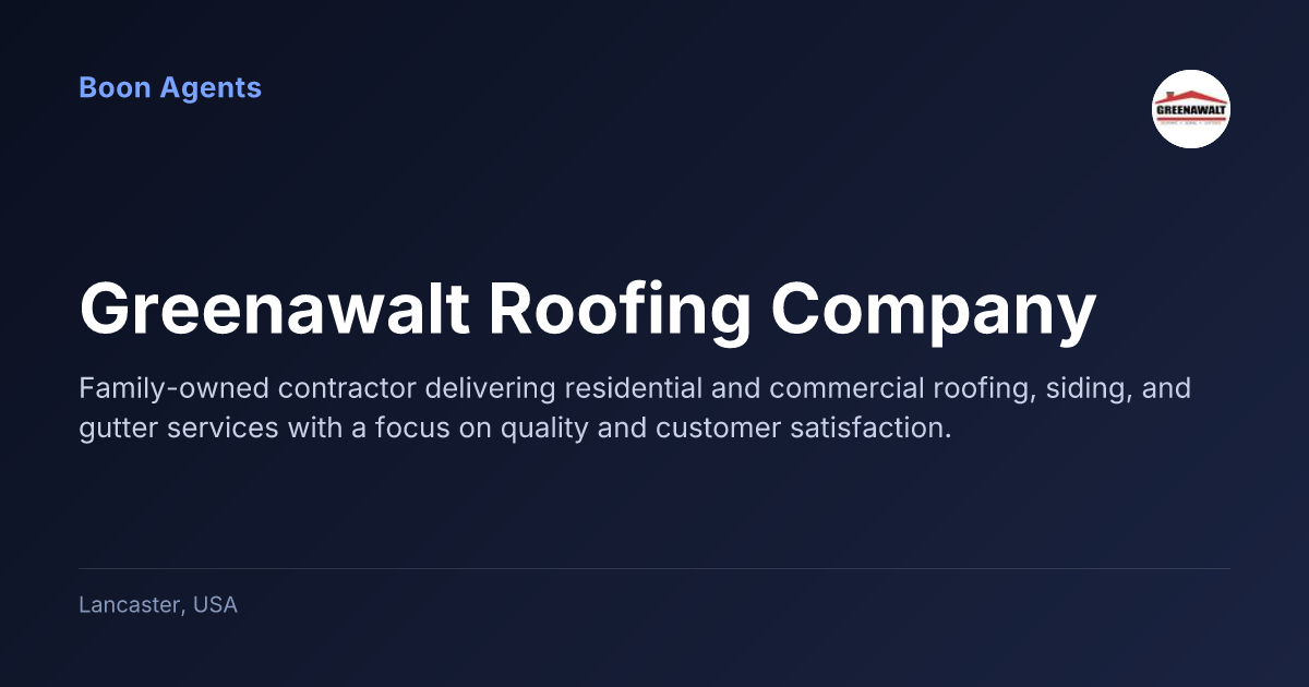 Greenawalt Roofing Company — company overview
