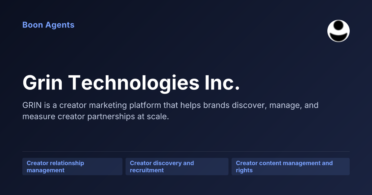 Grin Technologies Inc. — company overview