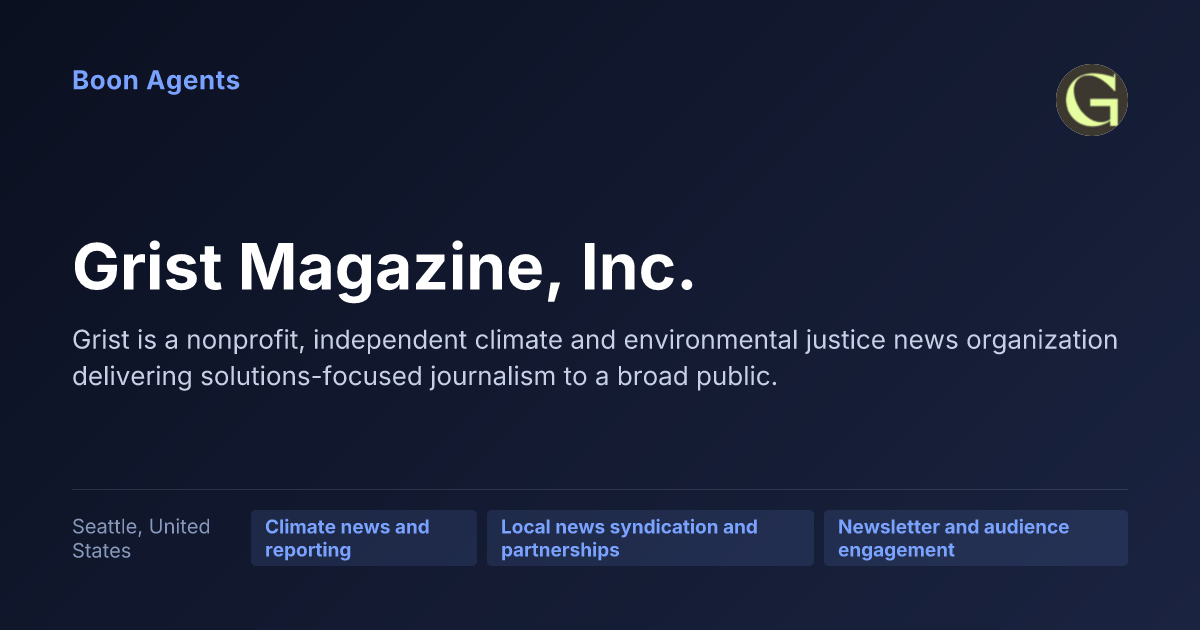 Grist Magazine, Inc. — company overview